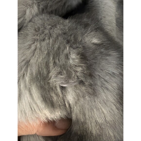 Calvin Klein Gray Faux Fur Coat Luxurious Short Bolero 3/4 Sleeve Womens XL - Picture 8 of 10